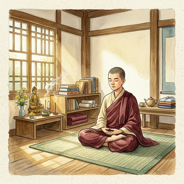 Người trẻ ngồi thiền, tĩnh tâm, gọn gàng